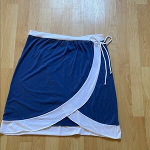 ALLOY Navy and White faux wrap skirt